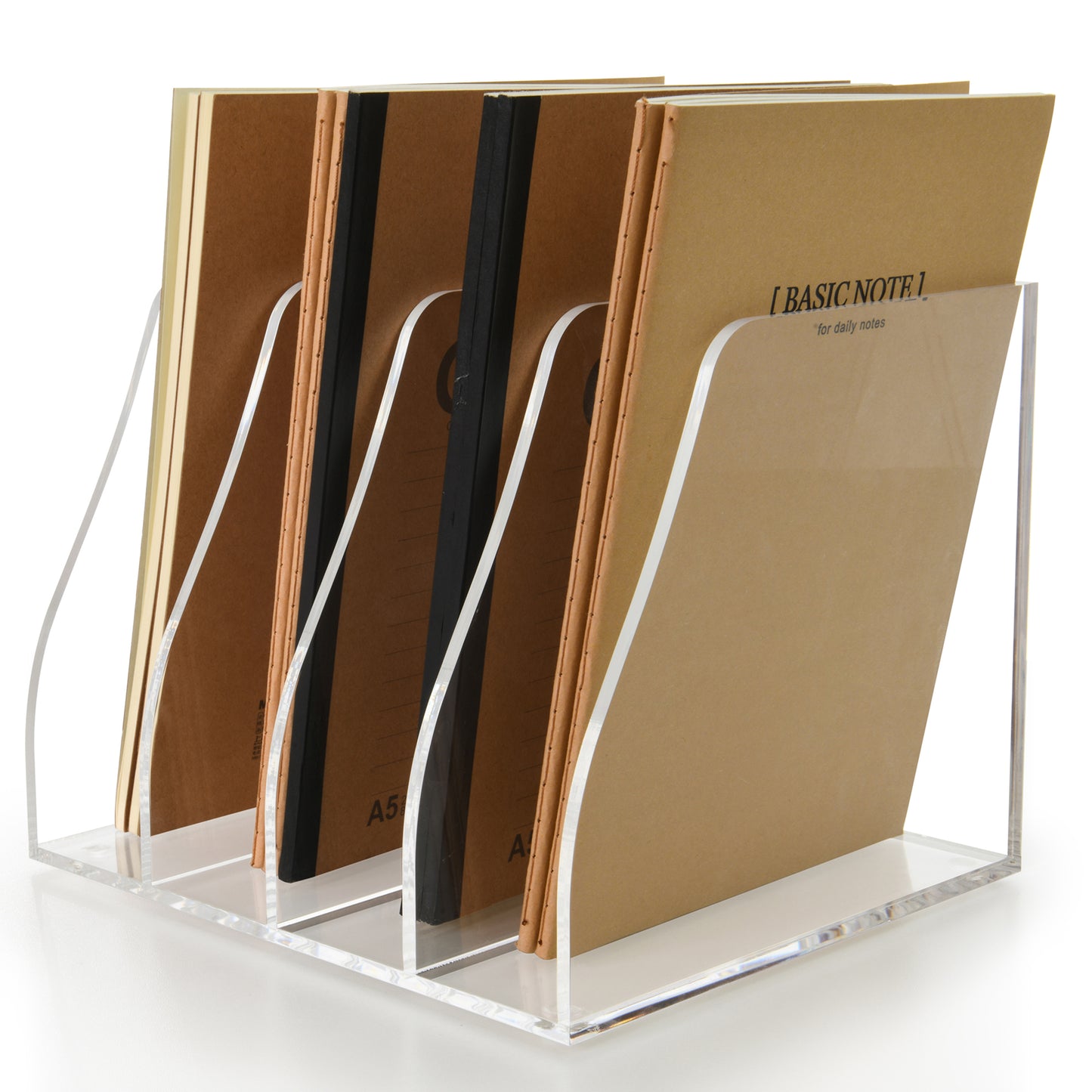 AIMOLLY classified file rack - 4 grid/6 grid vertical compartment desktop organizer, suitable for office and home, office desk, desk file storage rack ((Model AML-001/002)