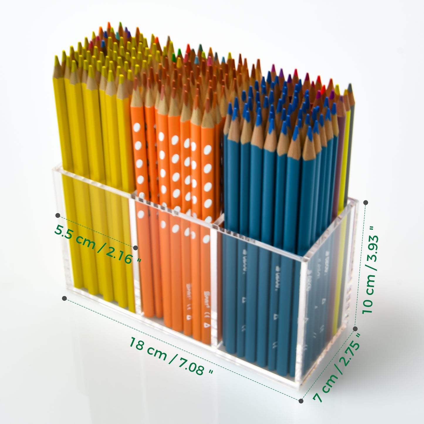 AIMOLLY acrylic transparent storage box with multiple compartments and large capacity student stationery box office storage rack stationery box note storage.(Model AML-023/046)