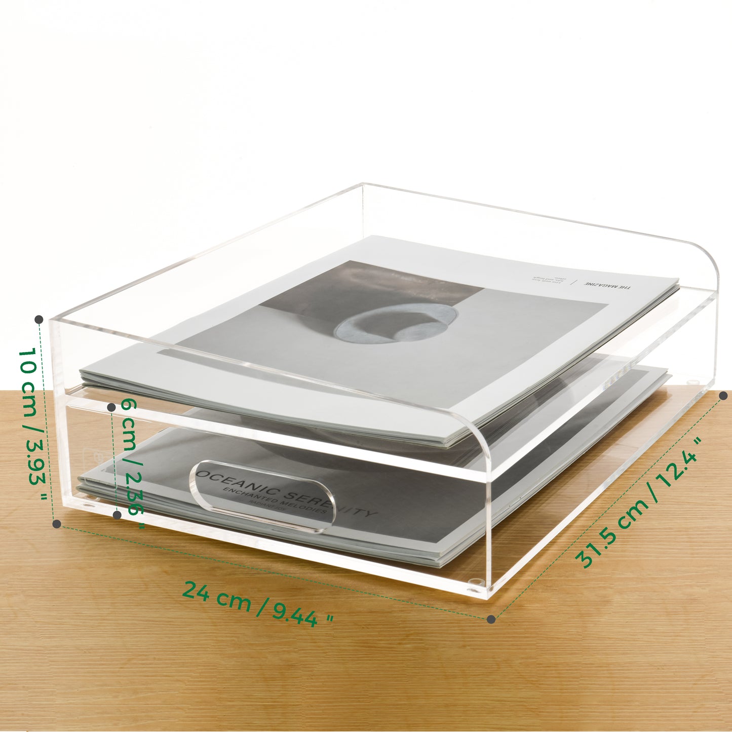 AIMOLLY acrylic file rack small bookshelf desktop transparent A4 file folder information rack storage receipt rack express single rack storage test paper sorting rack file box multi-layer.(Model AML-024/025)