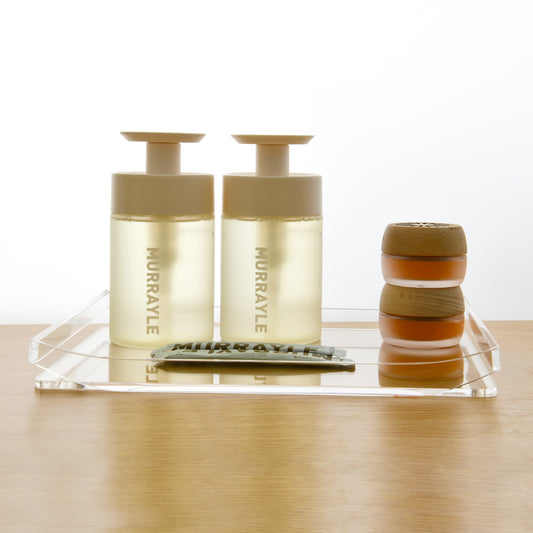 AIMOLLY's highly transparent and large-capacity boat-shaped acrylic storage tray is suitable for storage trays such as cosmetics, documents, stationery, and jewelry displays.(Model AML-028/029)