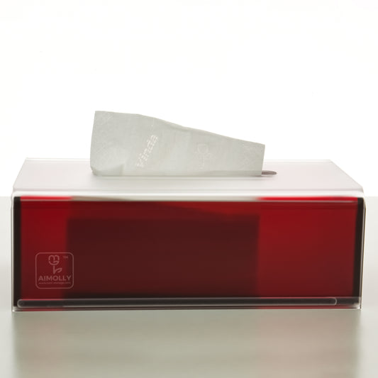 AIMOLLY frosted acrylic semi-permeable tissue box tissue box facial tissue multifunctional facial tissue storage box.(Model AML-036/037)