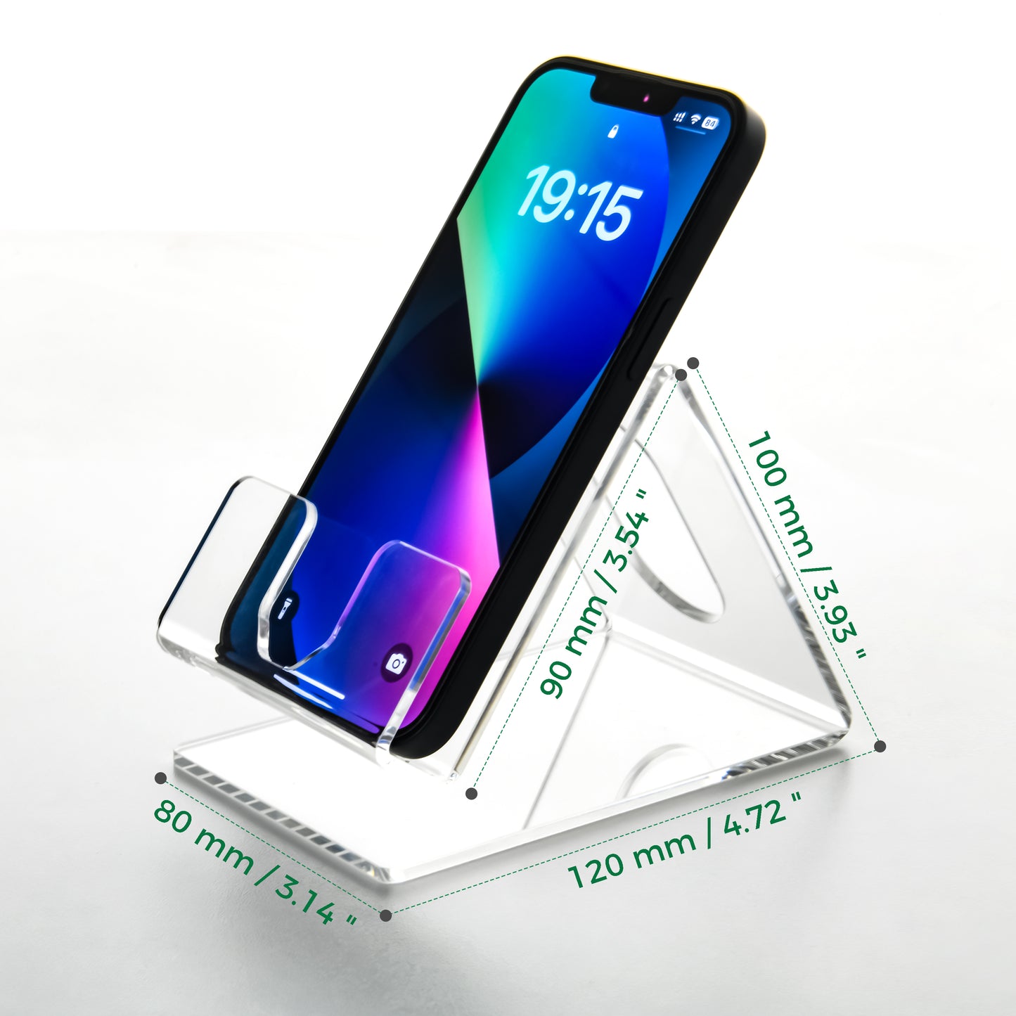 AIMOLLY Highly transparent acrylic desktop mobile phone holder acrylic mobile phone holder display bracket high back mobile phone holder.(Model AML-038/039/040)