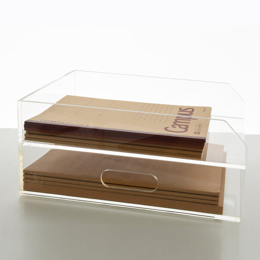 AIMOLLY Desktop file rack, transparent A4 folder storage box, business office storage rack, student test paper sorting rack, file box, multi-layer large-capacity bookshelf, simple and creative.(Model AML-052/053)