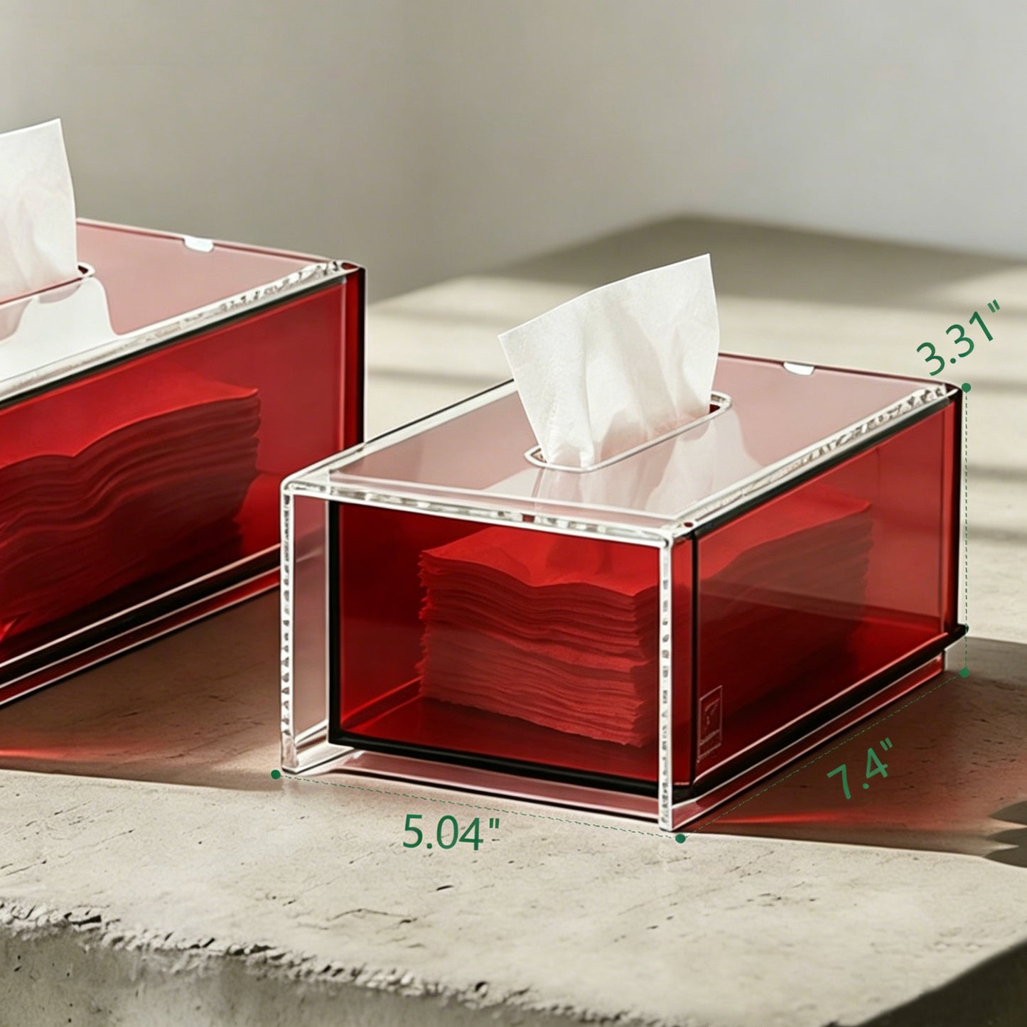 AIMOLLY Clear Acrylic Premium Acrylic Tissue Holder Tissue Box for Office & Home Desktop Storage(AML-HO25-0007/0008)
