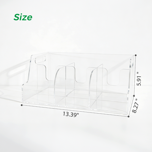 AIMOLLY - Paper cup storage box- 6 Compartment PC Cup & Lid Dispenser, Countertop Coffee Cup and Lid Storage Organizer for Kitchen, Breakroom, Bar & RestaurantModel: AML-HO25-0029)