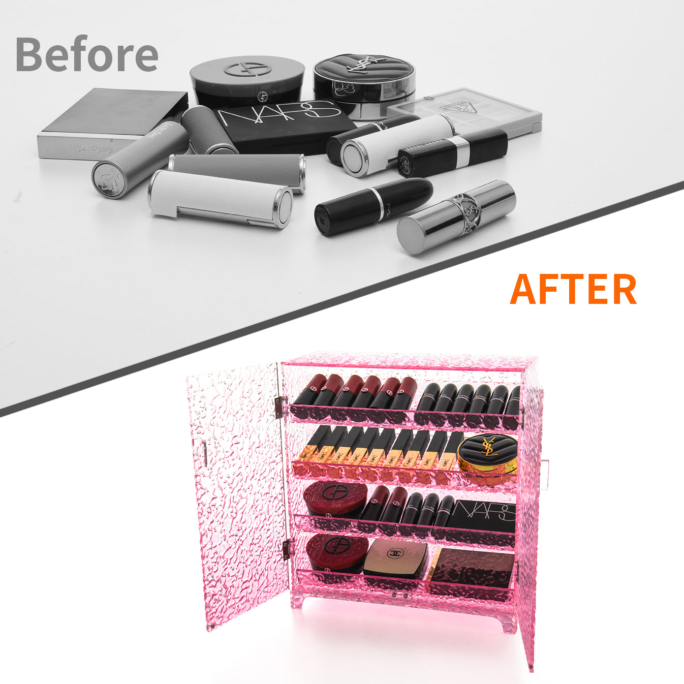 Clear Acrylic Gradient Ripple Storage Box
