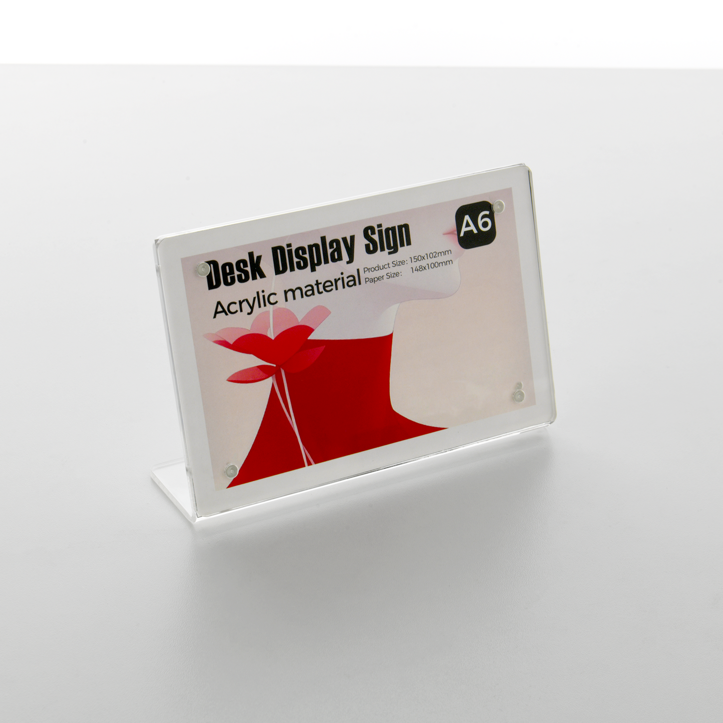 Clear Acrylic A6 Folded Magnetic Table Tent