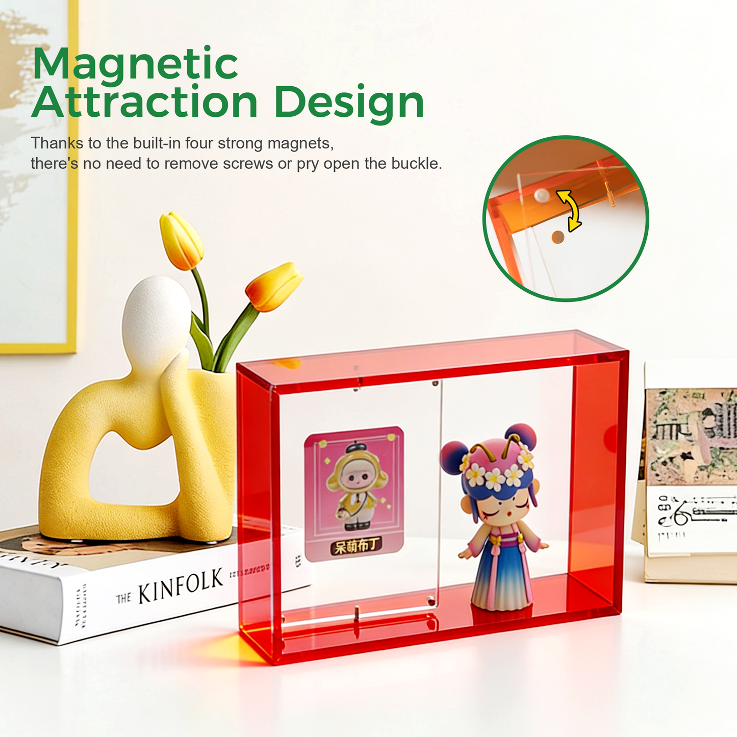 AIMOLLY Clear Acrylic Display Case for Hobby Collectibles, Easy Assemble Dust Cover Showcase & Stackable Storage Box (Model: AML-HO25-0020/0021)