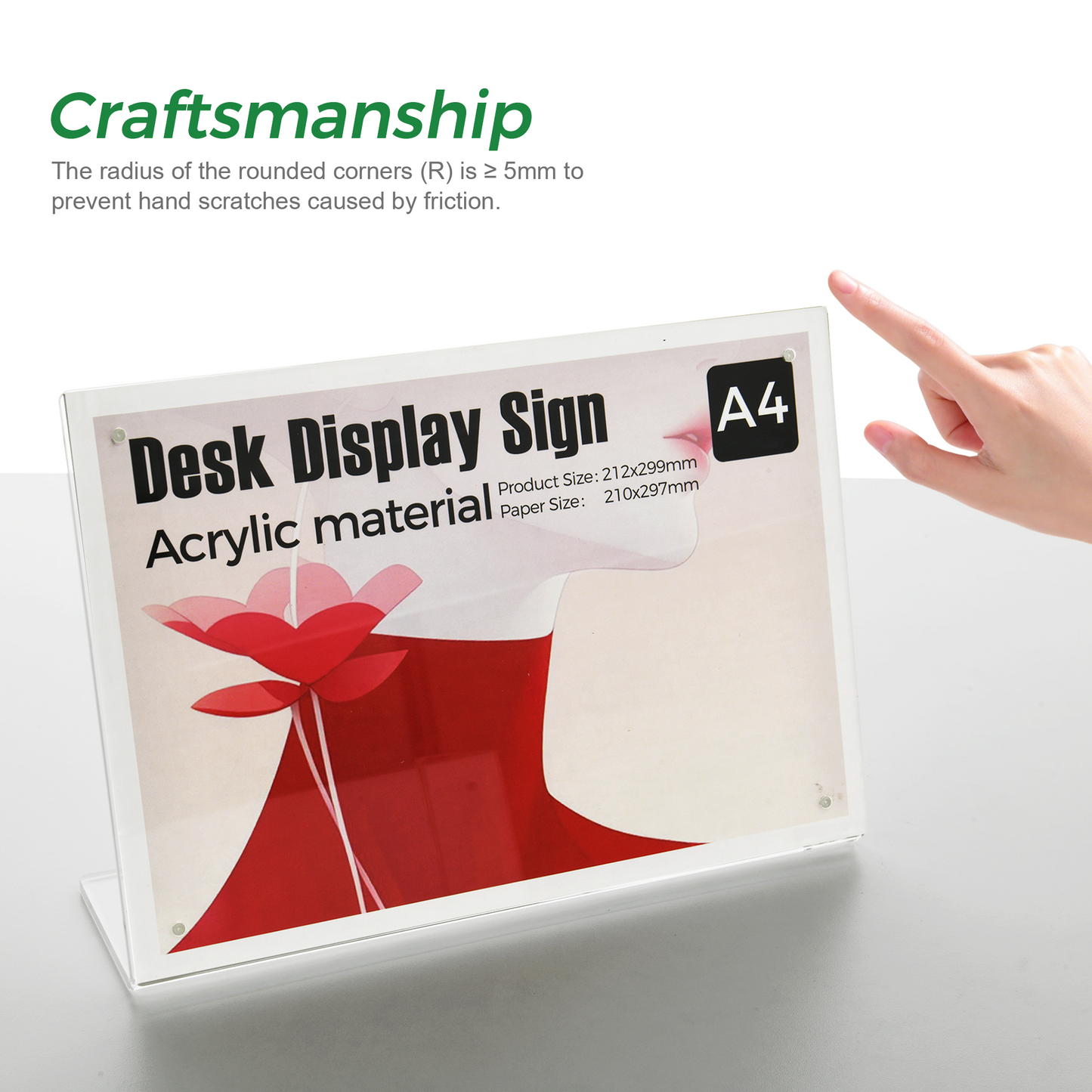 Clear Acrylic A4 Folded Magnetic Table Tent