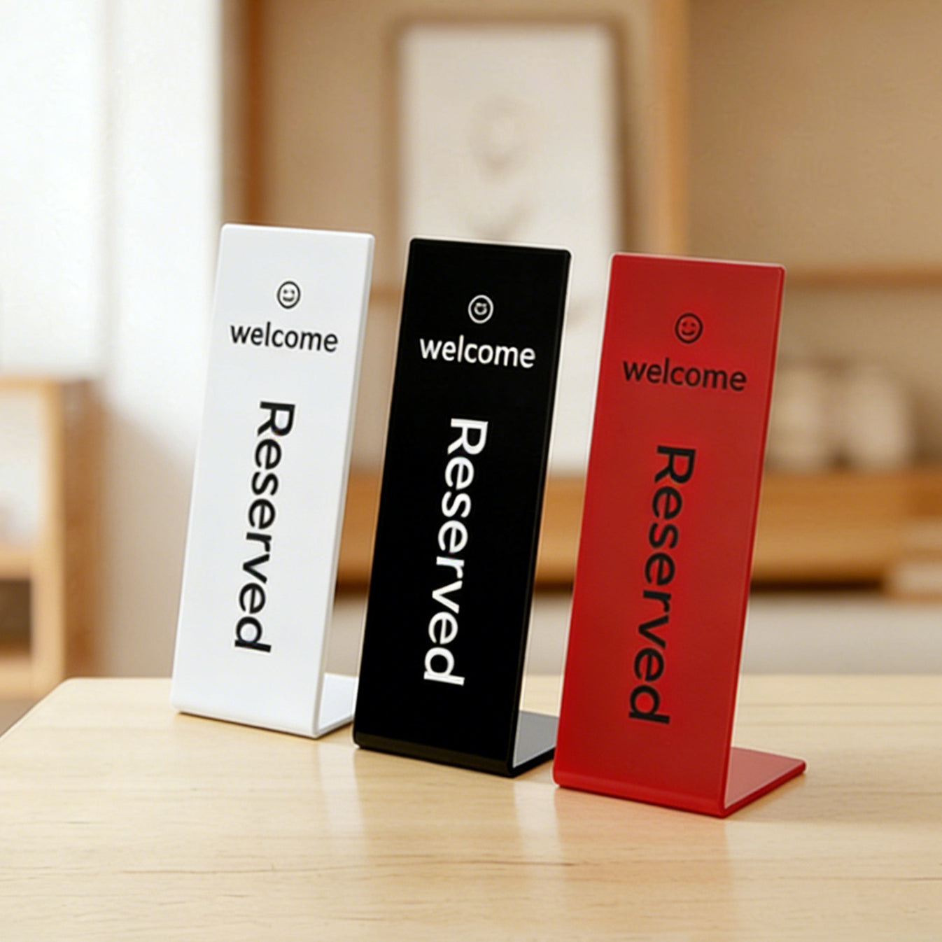 Clear Acrylic Silk-Screened Table Tent - Reserved