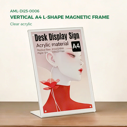 Clear Acrylic A4 Folded Magnetic Table Tent