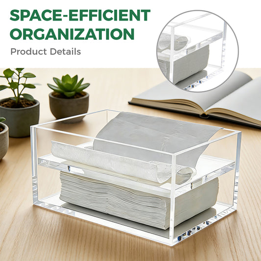 AIMOLLY Clear Acrylic Tissue Box for Office & Home Desktop Storage(AMO-HO25-0001)