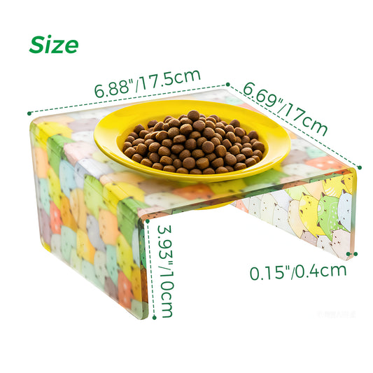 AIMOLLY acrylic Angled Elevated Dog/Cat Feeder. High-rise dog/cat feeder. Perfect for cats and puppies. Model: AML-PE25-0017