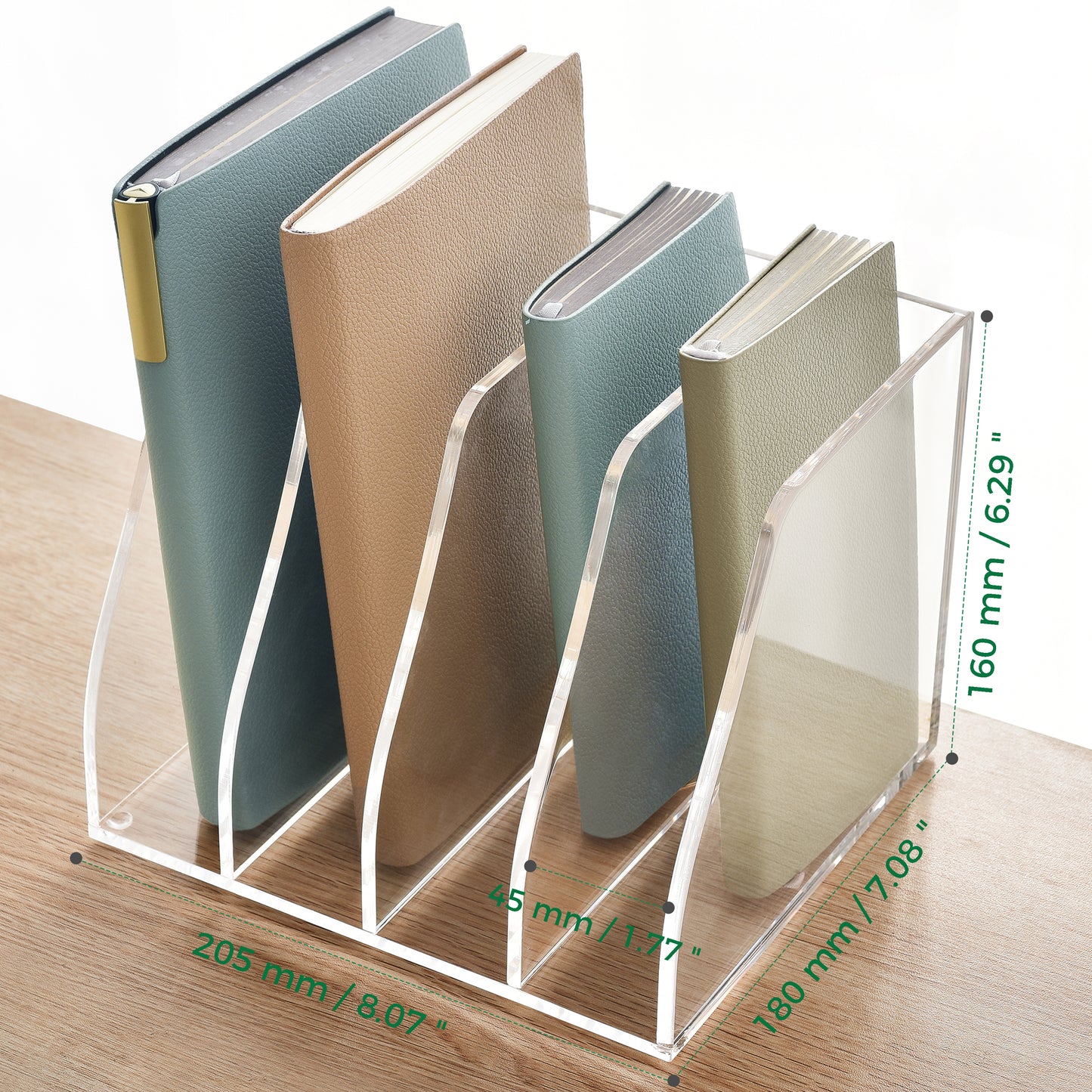 AIMOLLY classified file rack - 4 grid/6 grid vertical compartment desktop organizer, suitable for office and home, office desk, desk file storage rack ((Model AML-001/002)