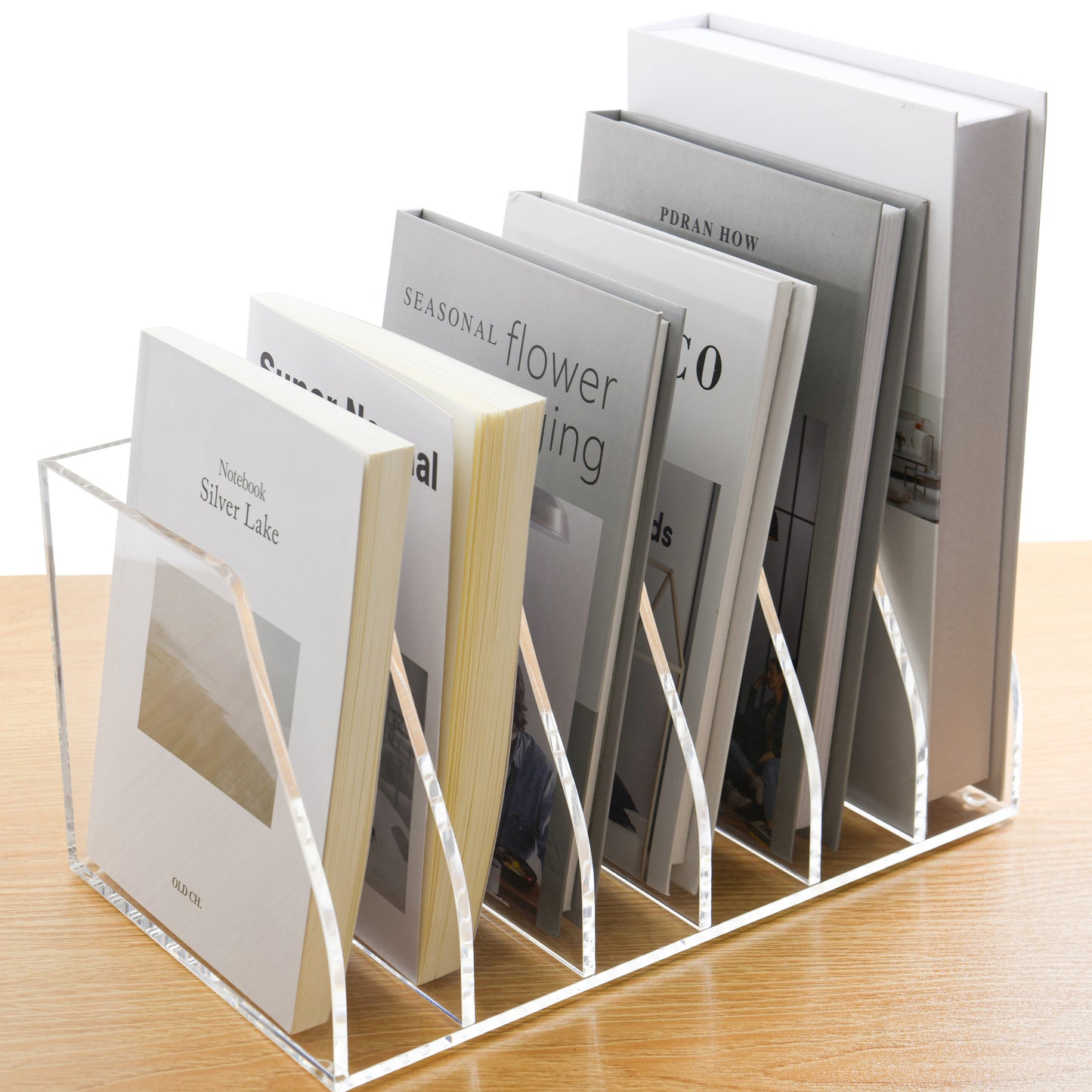 AIMOLLY classified file rack - 4 grid/6 grid vertical compartment desktop organizer, suitable for office and home, office desk, desk file storage rack ((Model AML-001/002)