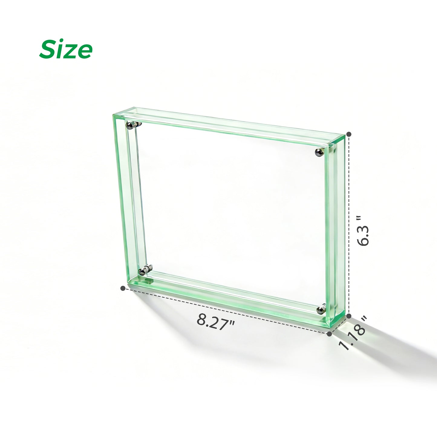 AIMOLLY Transparent Photo Frame .Freestanding Double Sided Magnetic Acrylic Lucite Frameless Transparent Square Frame Gift for Desktop Display(AML-HO25-（0022-0024）)