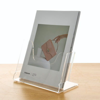 AIMOLLY information display rack A4 magazine rack transparent acrylic thickened shelf table reading folding rack office newspaper rack .(Model AML-013/014/015)