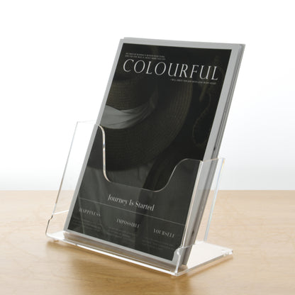 AIMOLLY information display rack A4 magazine rack transparent acrylic thickened shelf table reading folding rack office newspaper rack .(Model AML-013/014/015)