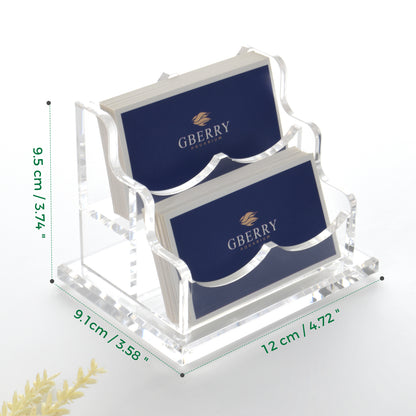 AIMOLLY acrylic business card box display stand transparent business card display stand business card box front desk multi-grid large-capacity card storage seat office exhibition organization box hotel door card storage simple.(Model AML-016/017)