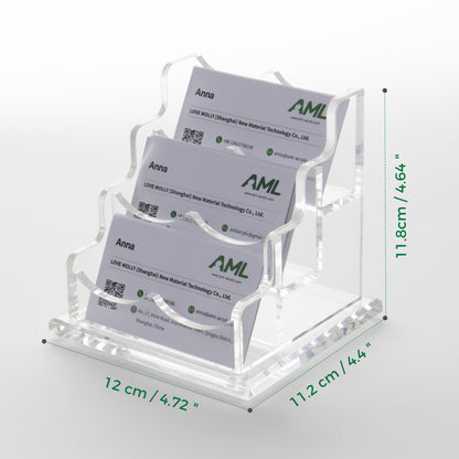 AIMOLLY acrylic business card box display stand transparent business card display stand business card box front desk multi-grid large-capacity card storage seat office exhibition organization box hotel door card storage simple.(Model AML-016/017)
