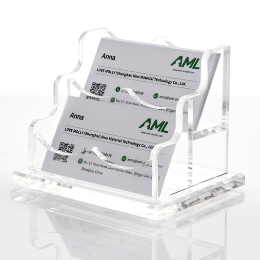 AIMOLLY acrylic business card box display stand transparent business card display stand business card box front desk multi-grid large-capacity card storage seat office exhibition organization box hotel door card storage simple.(Model AML-016/017)
