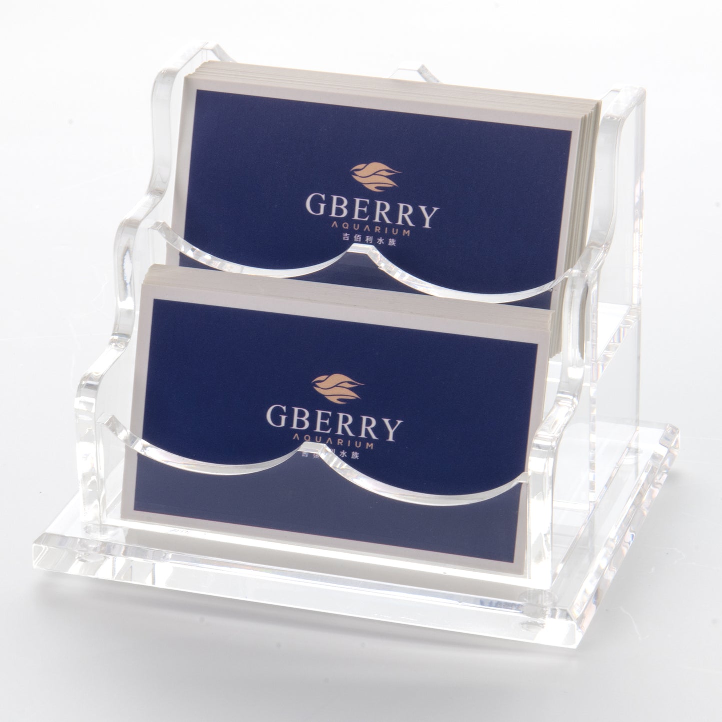 AIMOLLY acrylic business card box display stand transparent business card display stand business card box front desk multi-grid large-capacity card storage seat office exhibition organization box hotel door card storage simple.(Model AML-016/017)