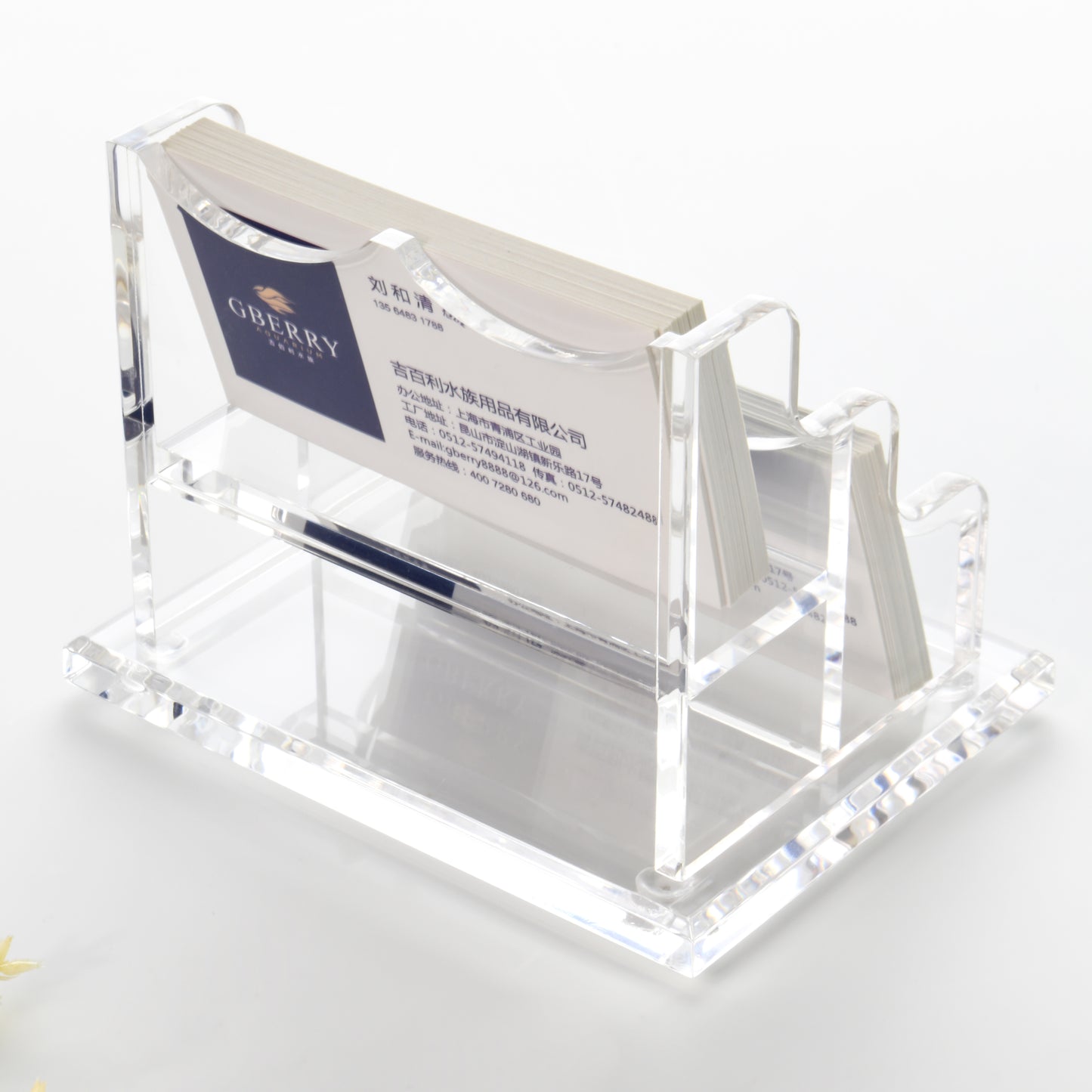 AIMOLLY acrylic business card box display stand transparent business card display stand business card box front desk multi-grid large-capacity card storage seat office exhibition organization box hotel door card storage simple.(Model AML-016/017)