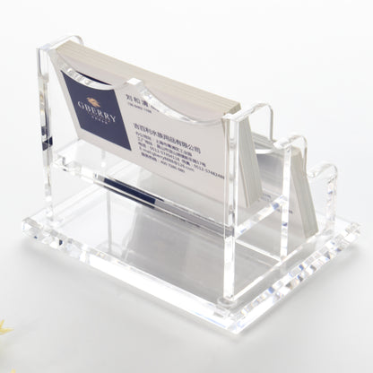 AIMOLLY acrylic business card box display stand transparent business card display stand business card box front desk multi-grid large-capacity card storage seat office exhibition organization box hotel door card storage simple.(Model AML-016/017)