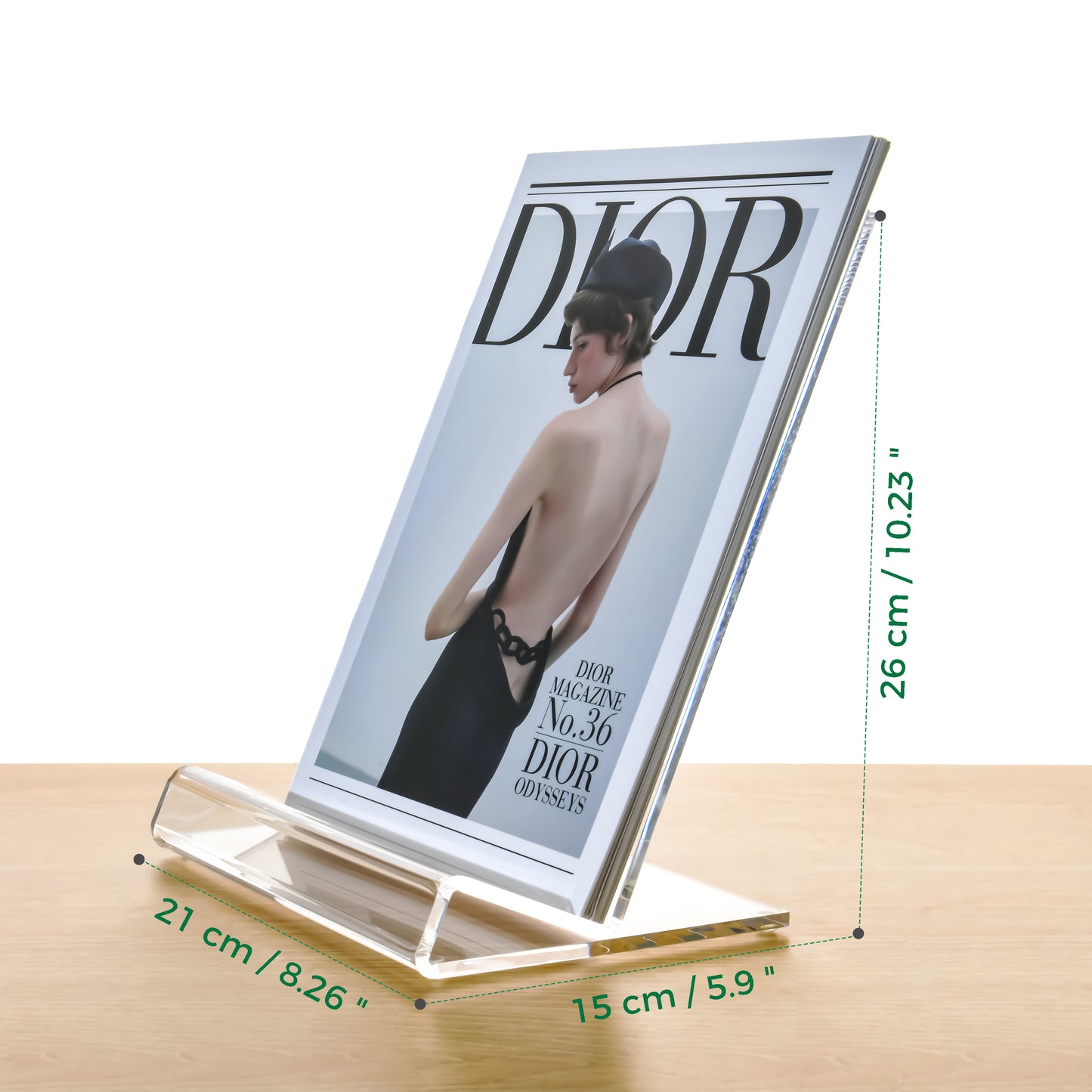 AIMOLLY bookstore bookshelf transparent book stand A4 book reading rack exhibition hall magazine reading rack books and periodical storage rack desktop file office display rack acrylic.(Model AML-018/019/020)