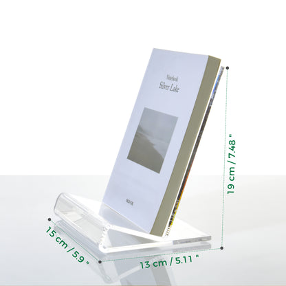 AIMOLLY bookstore bookshelf transparent book stand A4 book reading rack exhibition hall magazine reading rack books and periodical storage rack desktop file office display rack acrylic.(Model AML-018/019/020)