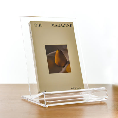 AIMOLLY bookstore bookshelf transparent book stand A4 book reading rack exhibition hall magazine reading rack books and periodical storage rack desktop file office display rack acrylic.(Model AML-018/019/020)