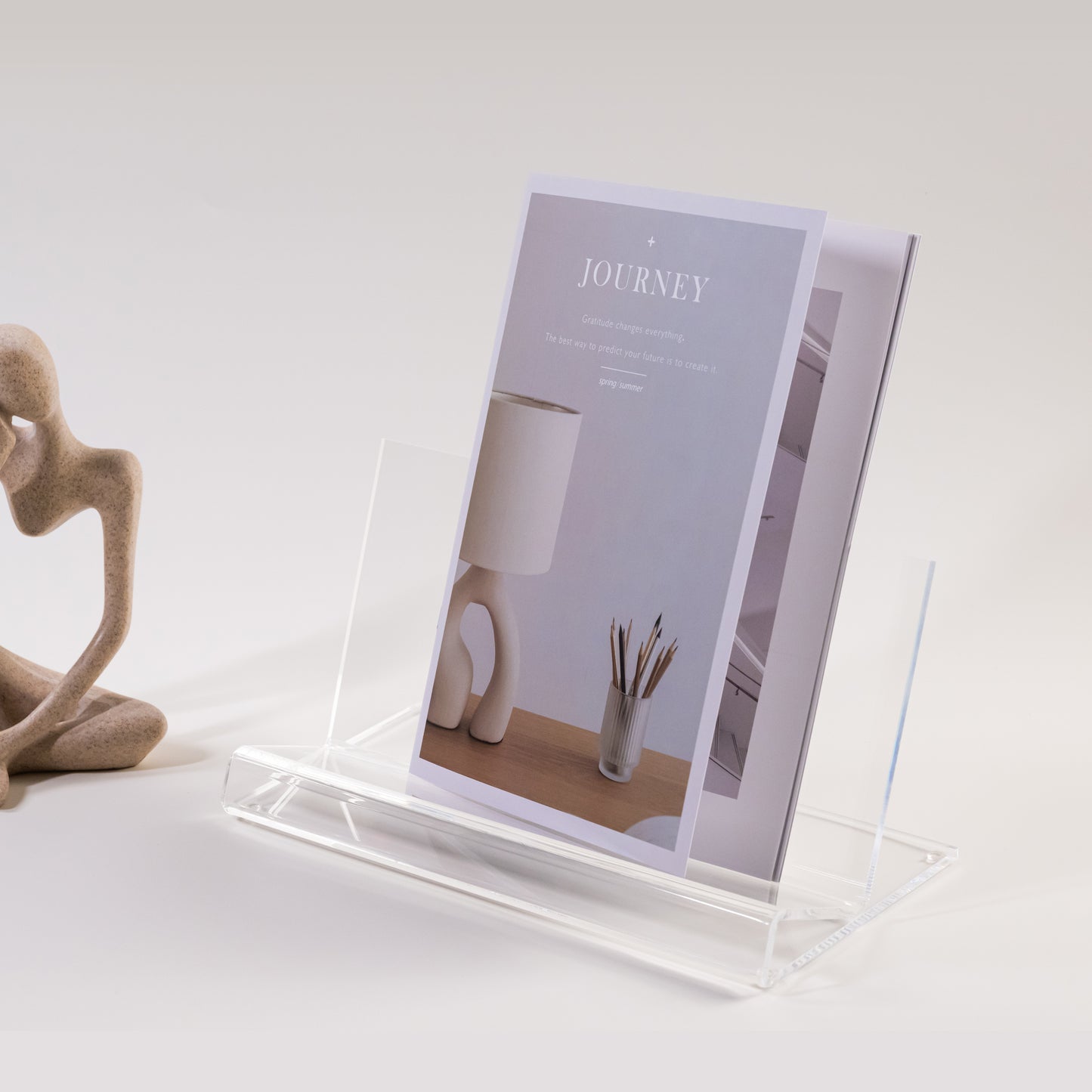 AIMOLLY bookstore bookshelf transparent book stand A4 book reading rack exhibition hall magazine reading rack books and periodical storage rack desktop file office display rack acrylic.(Model AML-018/019/020)