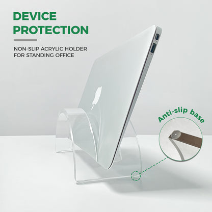 AIMOLLY Laptop Stand, Acrylic Vertical Laptop Acrylic Invisible Desk Laptop Dock Vertical Laptop Computer Rack Space-Saving Storage Device (Model AML-058)