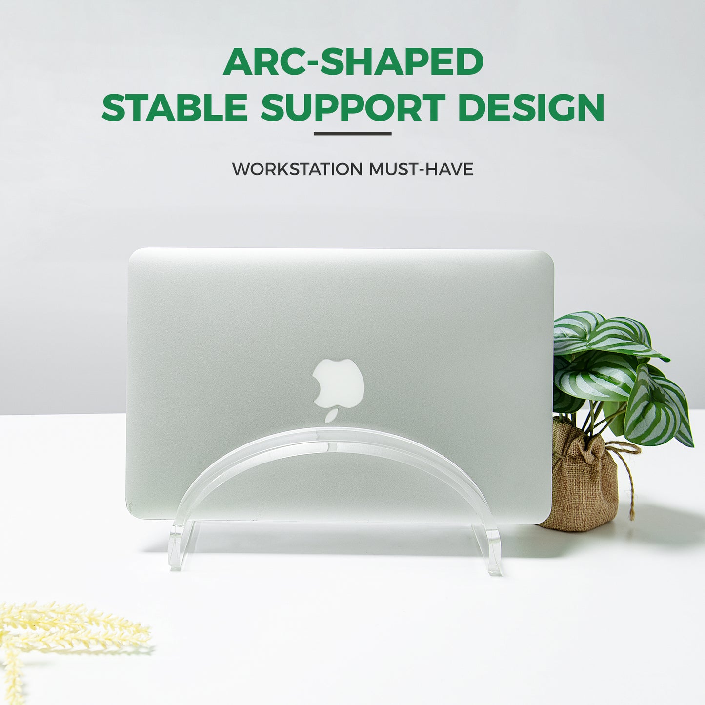 AIMOLLY Laptop Stand, Acrylic Vertical Laptop Acrylic Invisible Desk Laptop Dock Vertical Laptop Computer Rack Space-Saving Storage Device (Model AML-058)