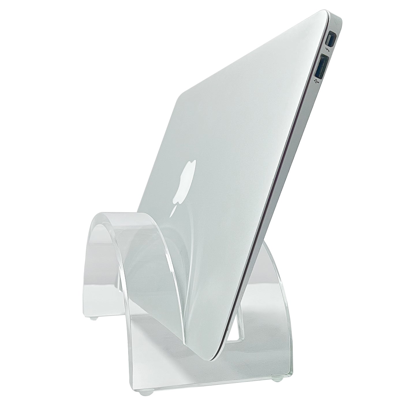 AIMOLLY Laptop Stand, Acrylic Vertical Laptop Acrylic Invisible Desk Laptop Dock Vertical Laptop Computer Rack Space-Saving Storage Device (Model AML-058)