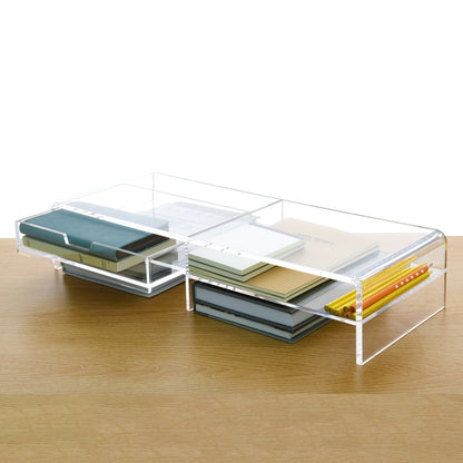 AIMOLLY transparent acrylic book display rack, book organizing rack, used for new book release, display of magazines, books,CDs, etc.(Model AML-021/022)