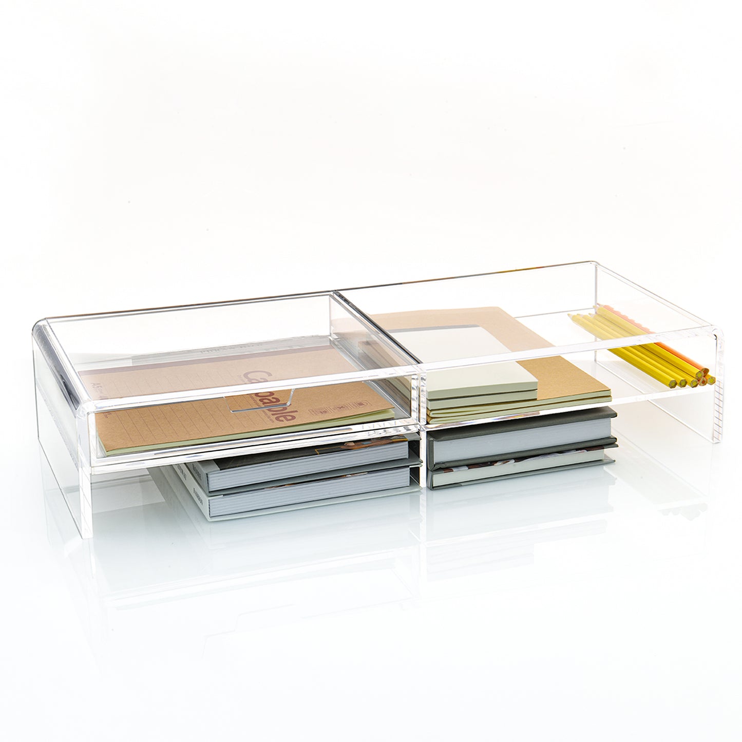 AIMOLLY transparent acrylic book display rack, book organizing rack, used for new book release, display of magazines, books,CDs, etc.(Model AML-021/022)