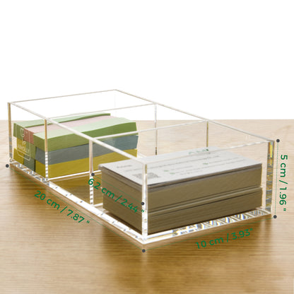 AIMOLLY acrylic transparent storage box with multiple compartments and large capacity student stationery box office storage rack stationery box note storage.(Model AML-023/046)