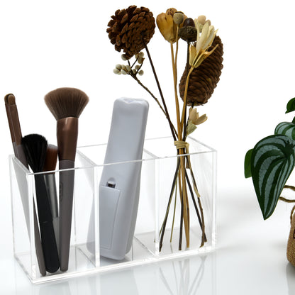 AIMOLLY acrylic transparent storage box with multiple compartments and large capacity student stationery box office storage rack stationery box note storage.(Model AML-023/046)