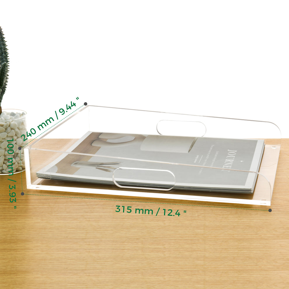 AIMOLLY acrylic file rack small bookshelf desktop transparent A4 file
