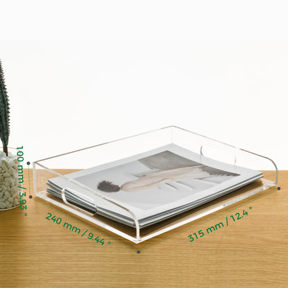 AIMOLLY acrylic file rack small bookshelf desktop transparent A4 file folder information rack storage receipt rack express single rack storage test paper sorting rack file box multi-layer.(Model AML-026/027)