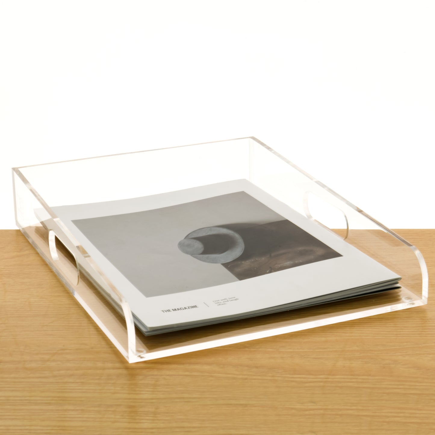 AIMOLLY acrylic file rack small bookshelf desktop transparent A4 file folder information rack storage receipt rack express single rack storage test paper sorting rack file box multi-layer.(Model AML-026/027)