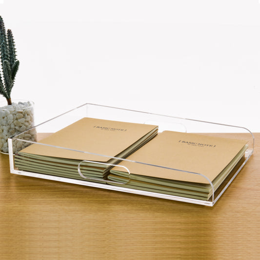 AIMOLLY acrylic file rack small bookshelf desktop transparent A4 file folder information rack storage receipt rack express single rack storage test paper sorting rack file box multi-layer.(Model AML-026/027)