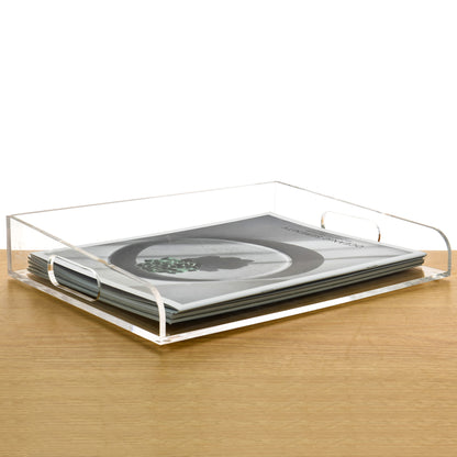 AIMOLLY acrylic file rack small bookshelf desktop transparent A4 file folder information rack storage receipt rack express single rack storage test paper sorting rack file box multi-layer.(Model AML-026/027)