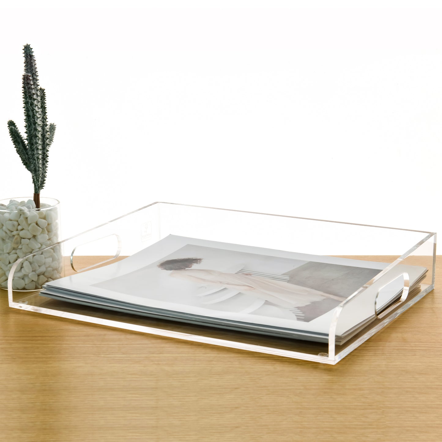 AIMOLLY acrylic file rack small bookshelf desktop transparent A4 file folder information rack storage receipt rack express single rack storage test paper sorting rack file box multi-layer.(Model AML-026/027)