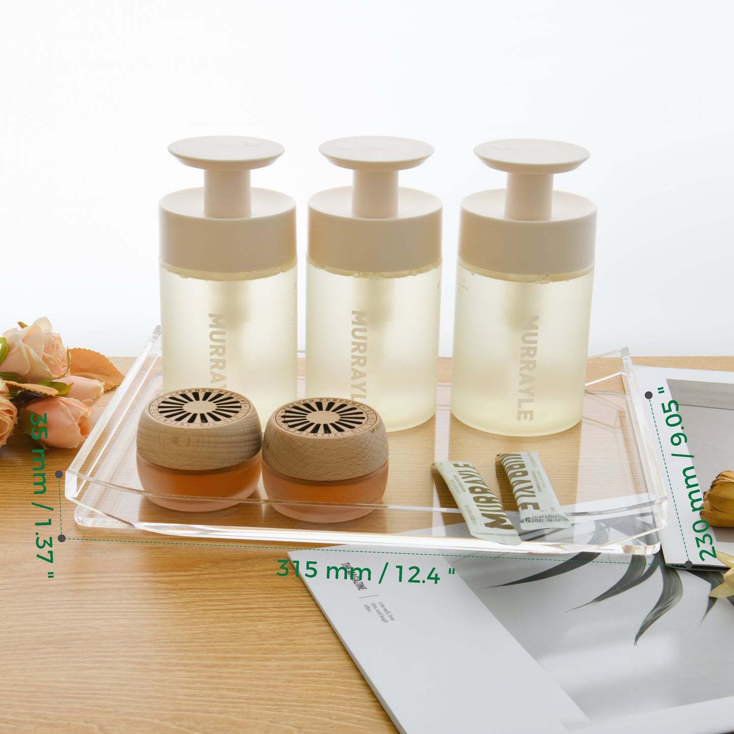 AIMOLLY's highly transparent and large-capacity boat-shaped acrylic storage tray is suitable for storage trays such as cosmetics, documents, stationery, and jewelry displays.(Model AML-028/029)