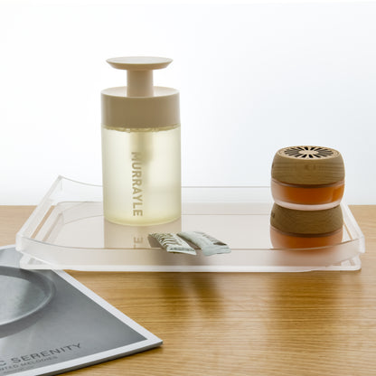 AIMOLLY's highly transparent and large-capacity boat-shaped acrylic storage tray is suitable for storage trays such as cosmetics, documents, stationery, and jewelry displays.(Model AML-028/029)