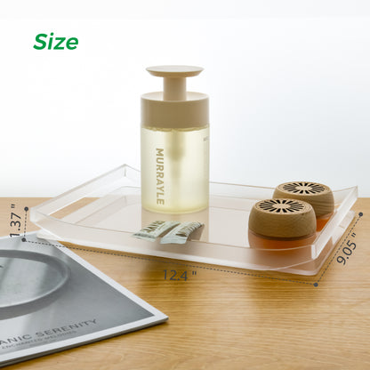 AIMOLLY A4 Horizontal Storage Tray - Sandblasted Transparent Organizer with Non-Slip Feet for Bathroom Vanity, Closet, or Office Desk (Model: AML-HO25-0011-0012)