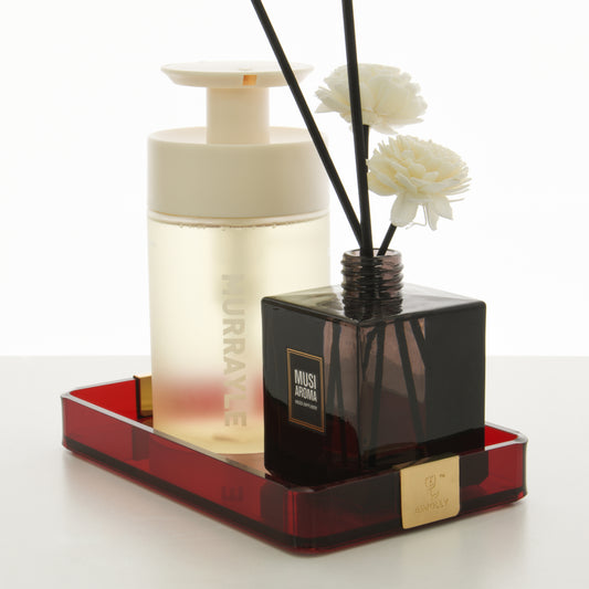 AIMOLLY acrylic storage tray washstand cup holder is suitable for storage trays for cosmetics, stationery, jewelry display, etc.(Model AML-030/031)