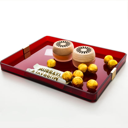 AIMOLLY Acrylic large-capacity storage tray hotel sink cup holder is suitable for storage trays such as cosmetics, documents, stationery, and jewelry displays.(Model AML-032/033)